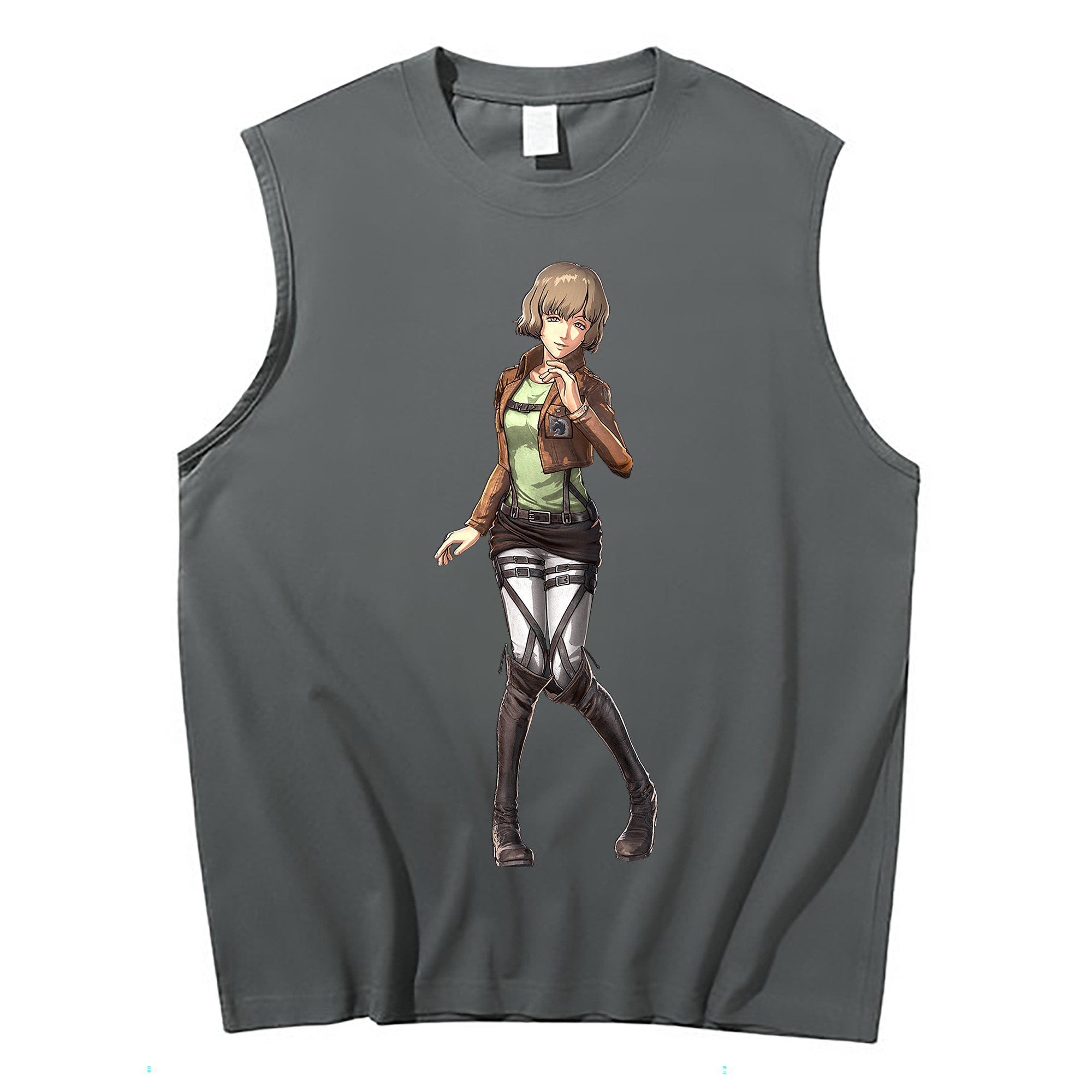 （画像用） 進撃の巨人 ヒツチ Attack on Titan Hitch コットン100％タンクトップ（フロントプリント）